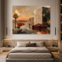 Roter Sportwagen im Sonnenuntergang, Modernes Wandbild oder Fine Art Print