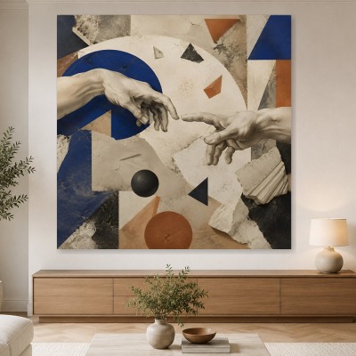 Abstrakte Kunst mit Händen als Wandbild oder Kunstdruck