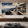 Luxuriöse Küstenvilla als Leinwand oder Poster mit moderner Weite