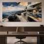 Luxuriöse Küstenvilla als Leinwand oder Poster mit moderner Weite