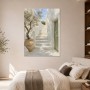 Mediterrane Treppe mit Olivenbaum, Leinwand oder Kunstdruck