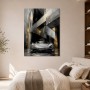 Silberner Supersportwagen als Leinwand oder Acrylbild