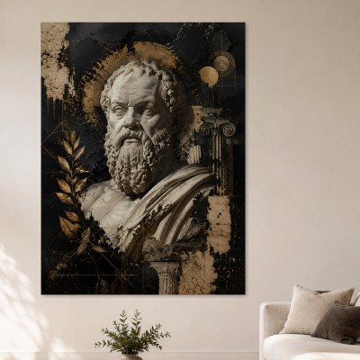 Antikes Porträt als Wandbild oder Fine Art Print in Gold und Schwarz