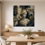 Antike Eleganz in Blau und Gold, Wandbild oder Kunstdruck