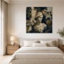 Antike Eleganz in Blau und Gold, Wandbild oder Kunstdruck