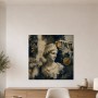 Antike Eleganz in Blau und Gold, Wandbild oder Kunstdruck