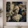 Antike Eleganz in Blau und Gold, Wandbild oder Kunstdruck