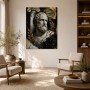 Antiker Porträt-Kunstwerk, Wandbild oder Fine Art Print mit goldenen Akzenten