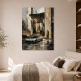 Luxus Wandbild und Acrylbild mit modernem Sportwagen vor architektonischer Kulisse