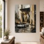 Luxus Wandbild und Acrylbild mit modernem Sportwagen vor architektonischer Kulisse