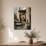 Luxus Wandbild und Acrylbild mit modernem Sportwagen vor architektonischer Kulisse