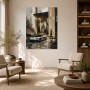 Luxus Wandbild und Acrylbild mit modernem Sportwagen vor architektonischer Kulisse