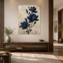 Dunkelblaue Blüten als Leinwand oder Acrylbild