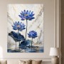 Blaue Lotusblüten als Wandbild oder Acrylbild in eleganter Harmonie