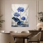 Blaue Lotusblüten als Wandbild oder Acrylbild in eleganter Harmonie