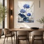 Blaue Lotusblüten als Wandbild oder Acrylbild in eleganter Harmonie