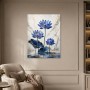 Blaue Lotusblüten als Wandbild oder Acrylbild in eleganter Harmonie