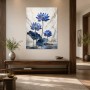 Blaue Lotusblüten als Wandbild oder Acrylbild in eleganter Harmonie