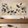 Ginkgo-Blätter in Blau und Gold als Acrylbild oder Kunstdruck