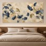 Ginkgo-Blätter in Blau und Gold als Acrylbild oder Kunstdruck