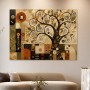 Abstraktes Wandbild oder Kunstdruck mit stilisiertem Baummotiv