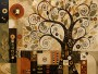Abstraktes Wandbild oder Kunstdruck mit stilisiertem Baummotiv