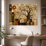 Abstraktes Wandbild oder Kunstdruck mit stilisiertem Baummotiv