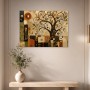 Abstraktes Wandbild oder Kunstdruck mit stilisiertem Baummotiv