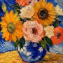 Expressive Blumenmalerei als Kunstdruck oder Canvas Print