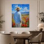 Mann im Blumenfeld als Leinwand oder Kunstdruck