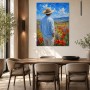 Mann im Blumenfeld als Leinwand oder Kunstdruck