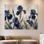 Blaues Irismotiv als Leinwand oder Kunstdruck mit eleganter Tiefe