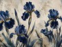 Blaues Irismotiv als Leinwand oder Kunstdruck mit eleganter Tiefe