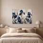 Blaues Irismotiv als Leinwand oder Kunstdruck mit eleganter Tiefe