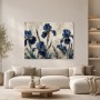 Blaues Irismotiv als Leinwand oder Kunstdruck mit eleganter Tiefe