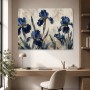 Blaues Irismotiv als Leinwand oder Kunstdruck mit eleganter Tiefe
