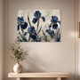 Blaues Irismotiv als Leinwand oder Kunstdruck mit eleganter Tiefe