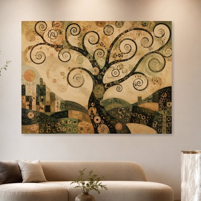 Abstraktes Wandbild oder Fine Art Print mit ornamentalem Baummotiv