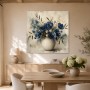 Blaue Blüten im Keramikgefäß, Leinwand oder Kunstdruck