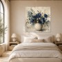 Blaue Blüten im Keramikgefäß, Leinwand oder Kunstdruck