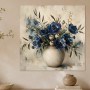 Blaue Blüten im Keramikgefäß, Leinwand oder Kunstdruck