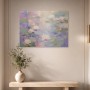 Zarte Seerosen im Licht, abstraktes Wandbild oder Leinwandbild