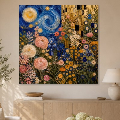 Garten unter Sternen, Leinwand oder Kunstwerk