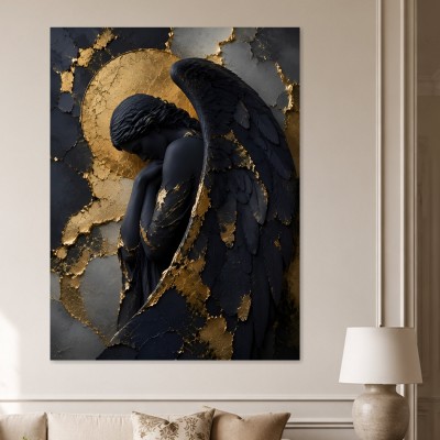 Dunkles Engelmotiv als Acrylbild oder Leinwand für elegante Räume