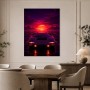 Retro Supercar im Neonhimmel, Poster oder Fine Art Print