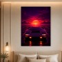 Retro Supercar im Neonhimmel, Poster oder Fine Art Print