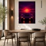 Retro Supercar im Neonhimmel, Poster oder Fine Art Print