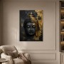 Buddha in Schwarz und Gold als Modernes Wandbild oder Fine Art Print
