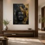 Buddha in Schwarz und Gold als Modernes Wandbild oder Fine Art Print