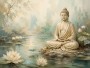Meditative Buddha am Wasser als Fine Art Print oder Acrylbild